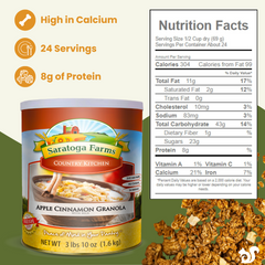 freeze dried apple cinnamon granola nutrition facts panel 